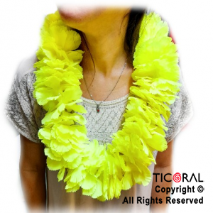 COLLAR HAWAIANO GRANDE FLUO AMARILLO x 1